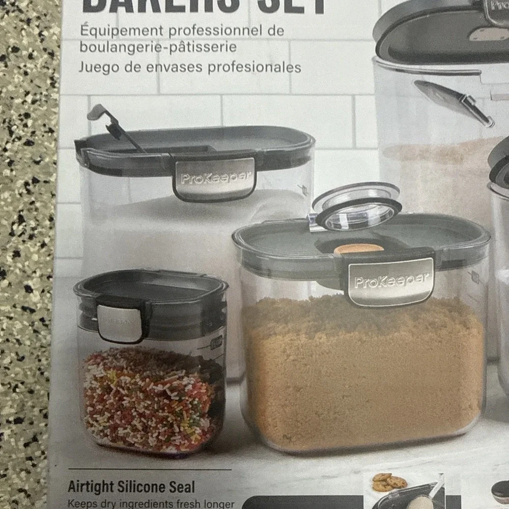 Prepworks ProKeeper Plus Professional 9pc Baking Storage Set Black Airtight NEW